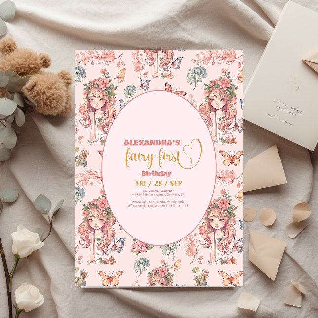 Budget Boho Fairy First Girl's 1st Birthday Flyer (Creator Uploaded)