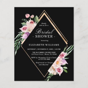 Budget Boho Floral Bridal Shower Invitation