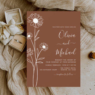 Budget Boho Floral Wedding Invitations Flyer