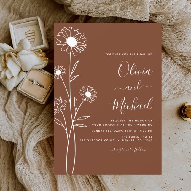 Budget Boho Floral Wedding Invitations Flyer (Creator Uploaded)