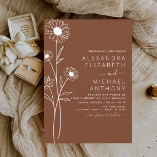 Budget Boho Floral Wedding Invitations Flyer