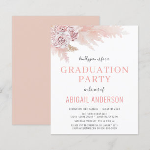 Budget Boho Graduation Floral Invitation
