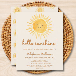 Budget Boho Hello Sunshine Baby Shower Invitation