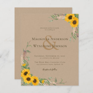 BUDGET Boho Kraft Sunflower Wedding