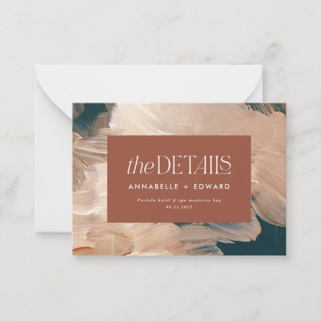 budget boho painterly terracotta wedding  card (Front)