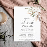 Budget Boho Pampa Grass Greenery Rehearsal Dinner Invitation Postcard<br><div class="desc">Boho bouquet of pampa grass,  greenery leaves and white flowers.</div>