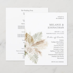 Budget Boho Pampas Grass & Beige Wedding Ceremony