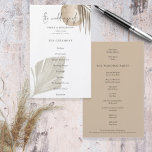 Budget Boho Pampas Grasses Wedding Program<br><div class="desc">Budget Boho Pampas Grasses Wedding Program. Size 5.5” x 8.5” at a budget price,  The main header The Wedding Of is set in a stylish script and the rest of the text you can easily personalise.</div>