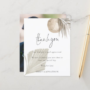 Budget Boho Pampas Photo Wedding Thank You