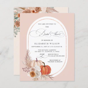 Budget Boho Pampas Pumpkins Fall Bridal Shower