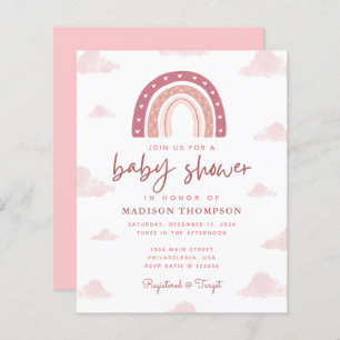 Budget Boho Pastel Pink Rainbow Baby Shower