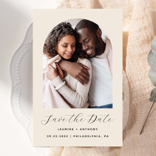 Budget Boho Photo Arch Beige Save the Date