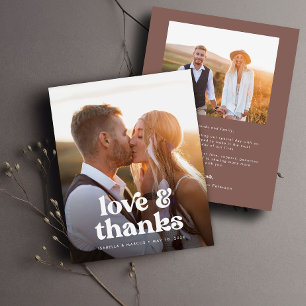 Budget Boho Photo Wedding Thank You Card