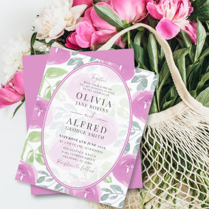 Budget Boho Pink Floral Watercolor Wedding