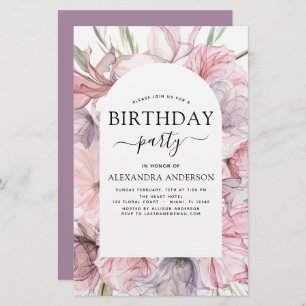 Budget Boho Purple Any Age Birthday Floral