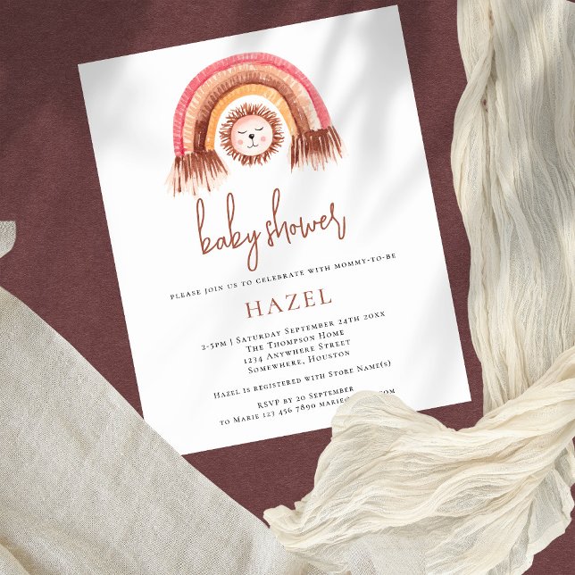 Budget Boho Rainbow Lion Girl Boy Baby Shower (Creator Uploaded)