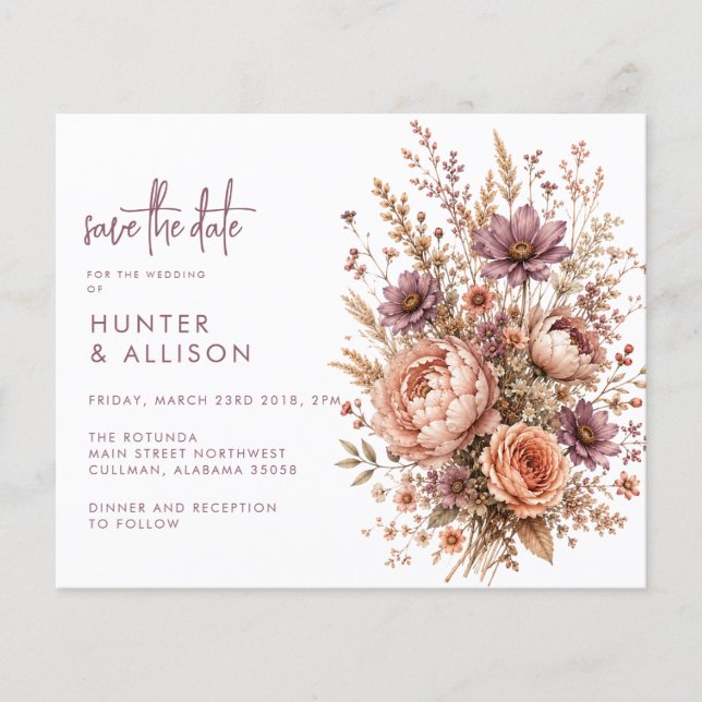 BUDGET  Boho Save the Date Flyer (Front)
