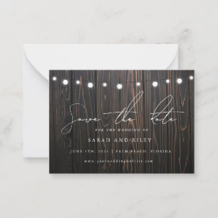 BUDGET Boho String Light Wedding Save The Date  Card