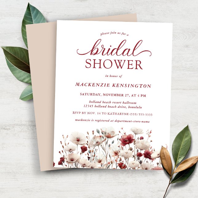 BUDGET Boho Summer Fall Wildflower Bridal Shower (BUDGET Boho Summer Fall Wildflower Bridal Shower Invitation)