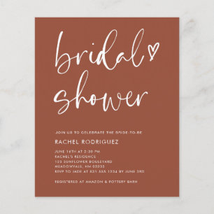 Budget Boho Terracotta Bridal Shower Invitation