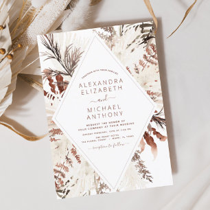 Budget Boho Terracotta Pampas Grass Beige Wedding