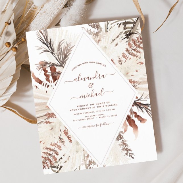 Budget Boho Terracotta Pampas Grass Wedding  (Creator Uploaded)