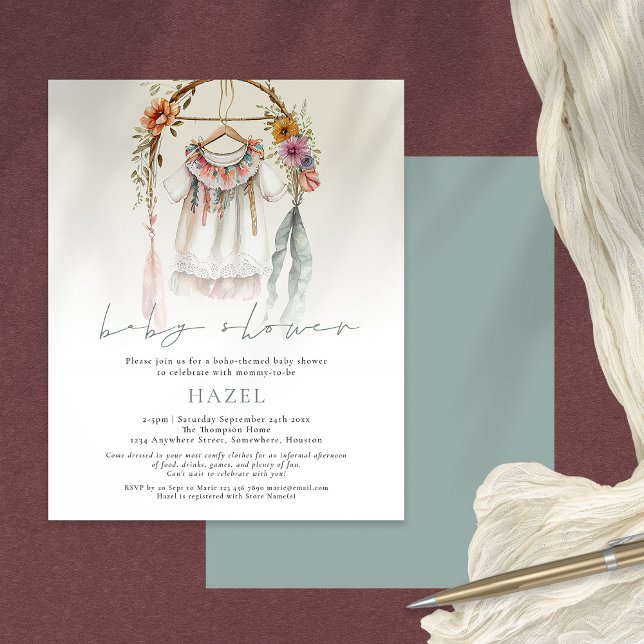 Budget Boho Vintage Clothes Script Baby Shower (Creator Uploaded)