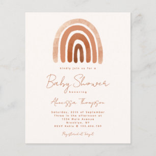 Budget Boho Watercolor Rainbow Baby Shower Invite
