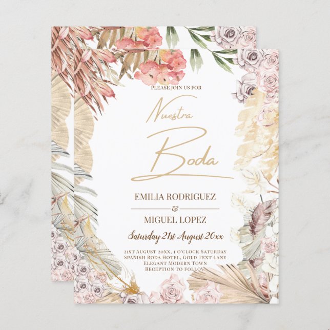 BUDGET BOHO Wedding Invite Digital Download (Front/Back)