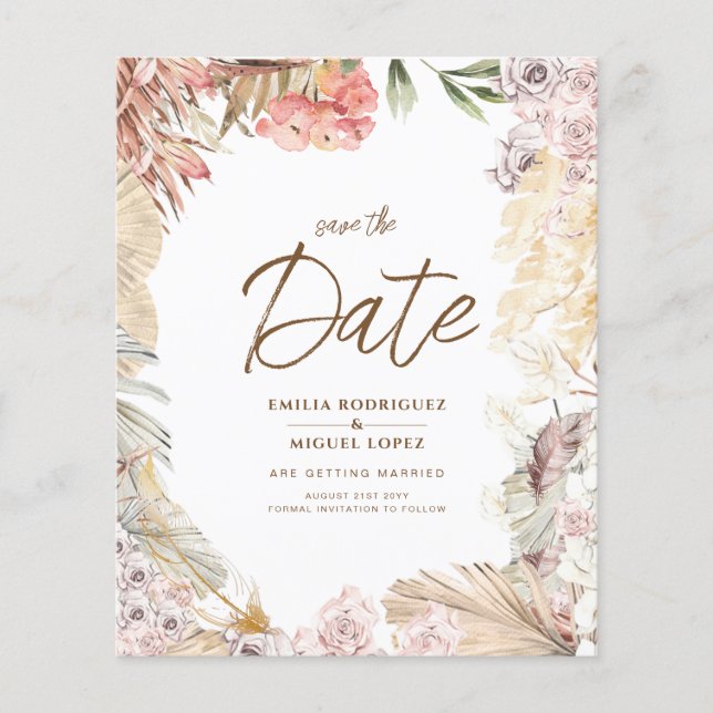 BUDGET BOHO Wedding Invite Digital Download (Front)