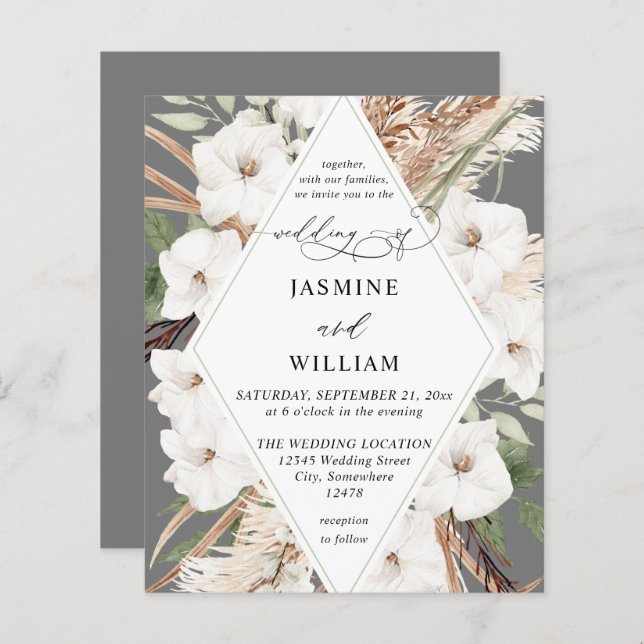 Budget Boho White Floral Summer Fall Wedding (Front/Back)