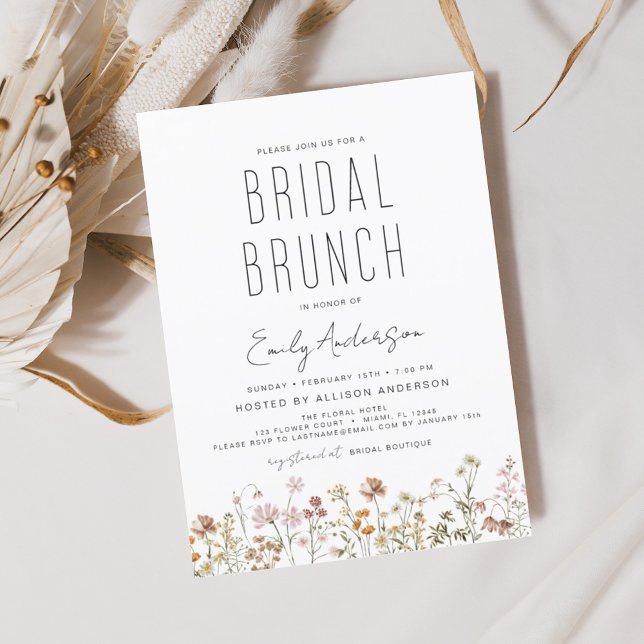 Budget Boho Wildflower Bridal Brunch Bridal Shower Flyer (Creator Uploaded)