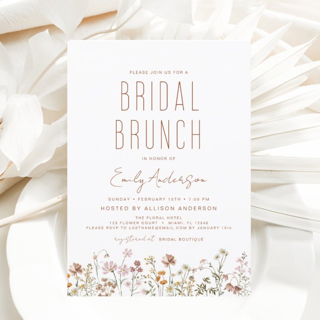Budget Boho Wildflower Bridal Brunch Bridal Shower Flyer (Creator Uploaded)