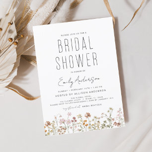 Budget Boho Wildflower Bridal Shower Elegant Flyer