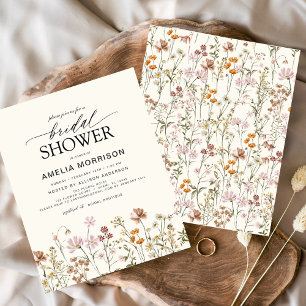 Budget Boho Wildflower Bridal Shower Invitation
