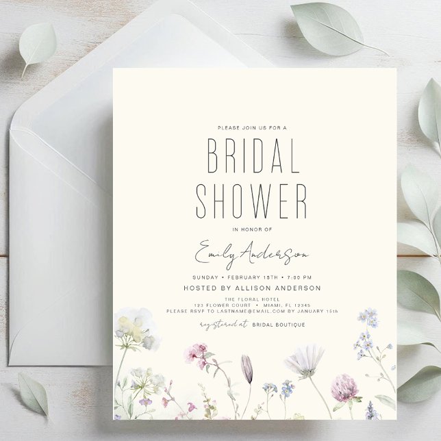 Budget Boho Wildflower Bridal Shower Invitation (Creator Uploaded)
