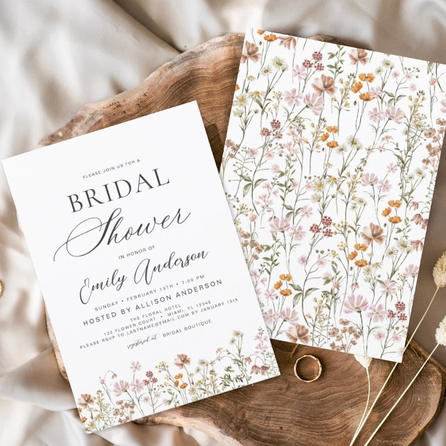 Budget Boho Wildflower Bridal Shower Invitation (Creator Uploaded)