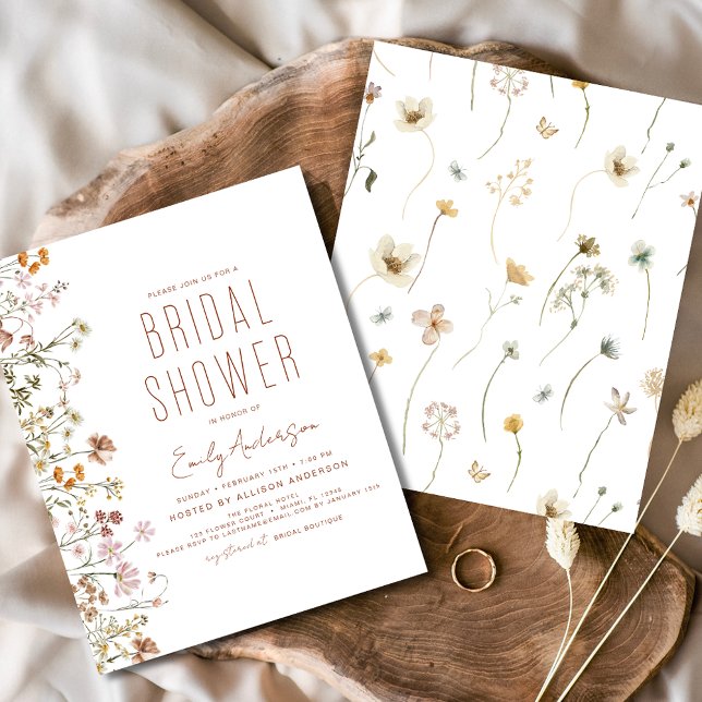 Budget Boho Wildflower Bridal Shower Invitation Flyer (Creator Uploaded)