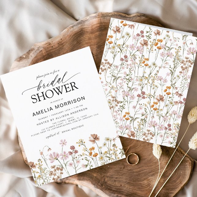 Budget Boho Wildflower Bridal Shower Invitation Flyer (Creator Uploaded)