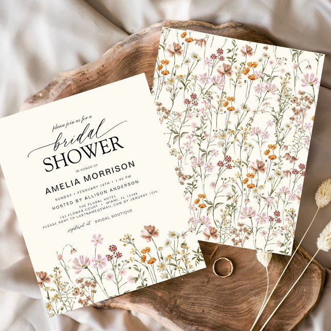 Budget Boho Wildflower Bridal Shower Invitation Flyer (Creator Uploaded)