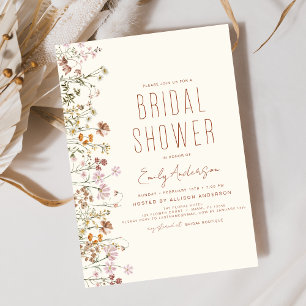 Budget Boho Wildflower Bridal Shower Invitation Flyer
