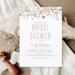 Budget Boho Wildflower Bridal Shower Invitation Flyer