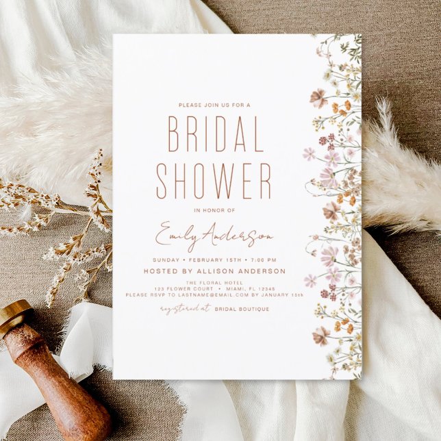 Budget Boho Wildflower Bridal Shower Invitation Flyer (Creator Uploaded)