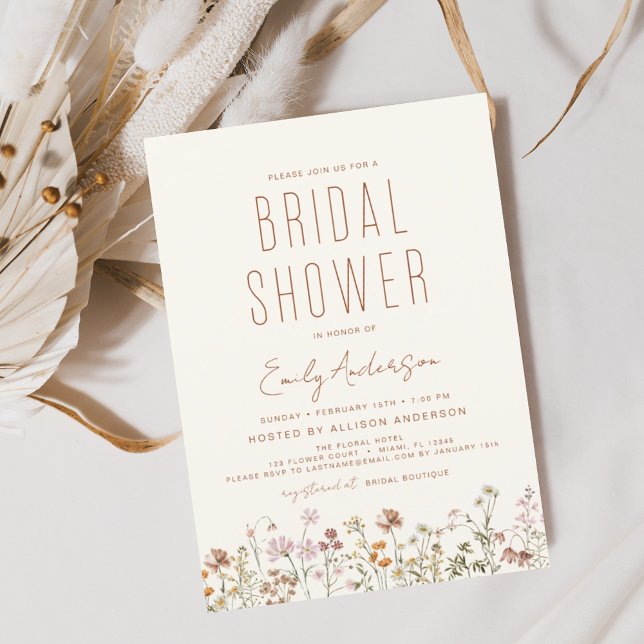 Budget Boho Wildflower Bridal Shower Invitation Flyer (Creator Uploaded)