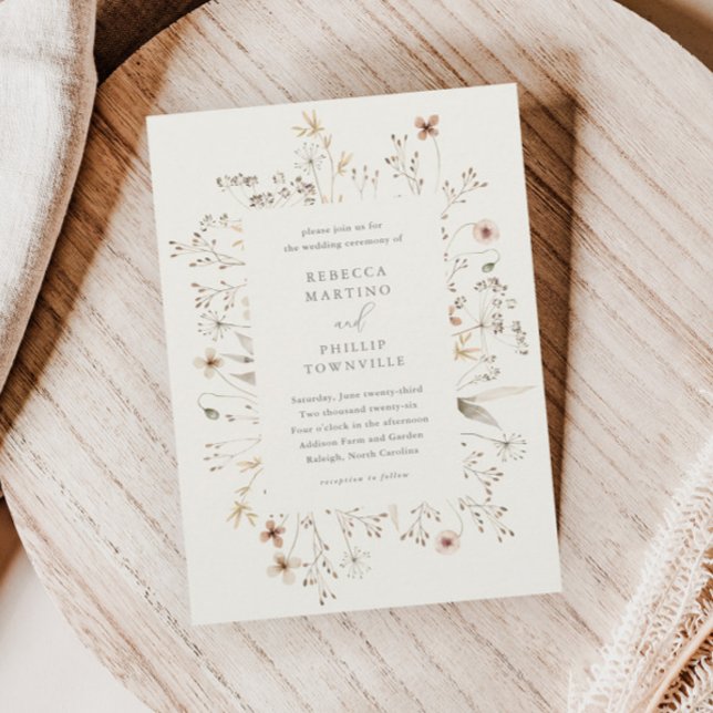 Budget Boho Wildflower Wedding Invitation (Creator Uploaded)