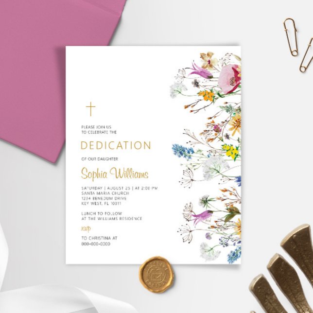 Budget Boho Wildflowers Dedication Invitation (Creator Uploaded)
