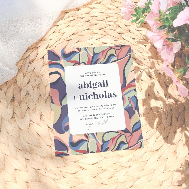 Budget Bold Colourful Abstract Floral Retro Weddin (Creator Uploaded)