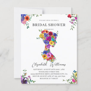 BUDGET Bold Floral Woman Silhoutte Bridal Shower
