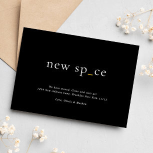 BUDGET Bold Monochrome New Place New Space Moving Card