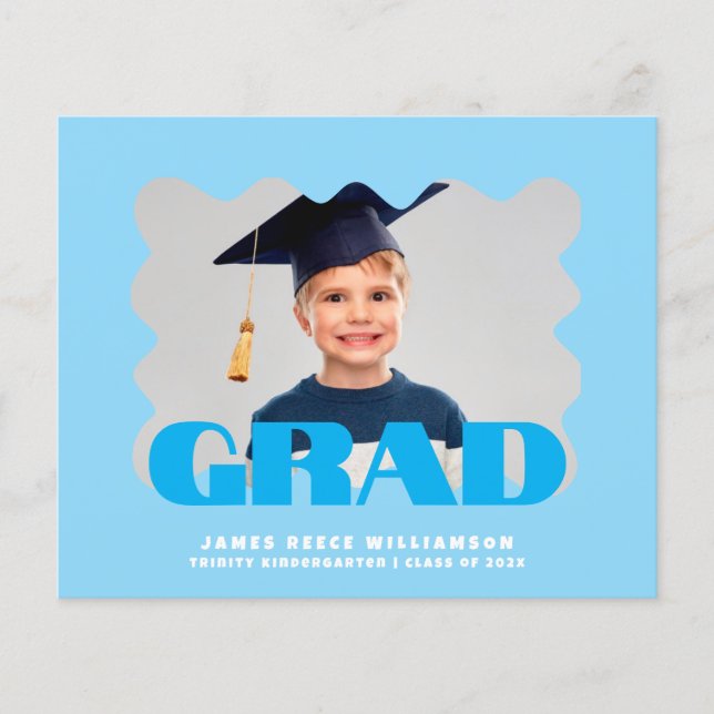 Budget Bold Photo Kindergarten Graduation Sheet (Front)
